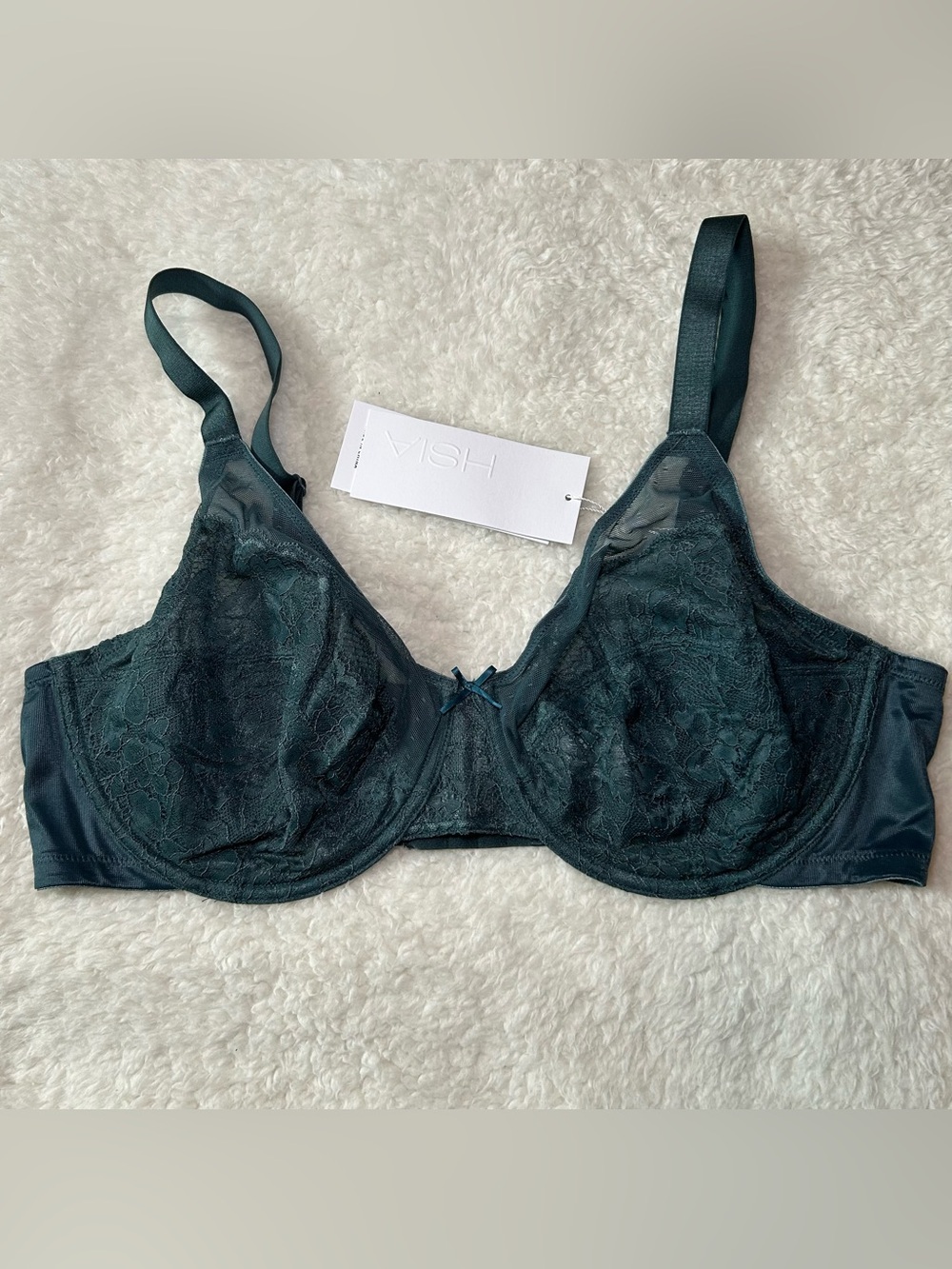 HSIA Enchanted Unlined Lace Underwire Bra 40D NEW